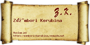Zámbori Kerubina névjegykártya